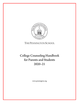 College Counseling Handbook for Parents and Students 2020–21