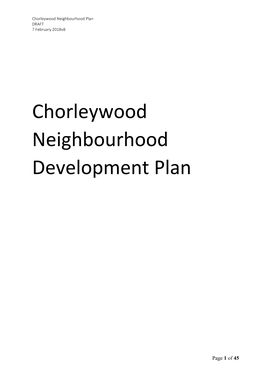 Chorleywood Neighbourhood Development Plan?