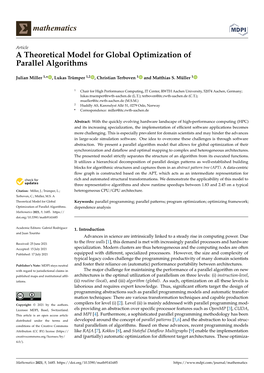 A Theoretical Model for Global Optimization of Parallel Algorithms