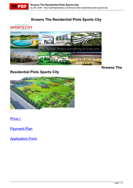 Krowns the Residential Plots Sports Citysarthak Estates Real Estate