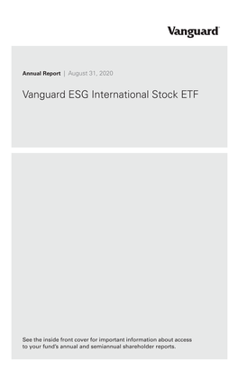 Vanguard ESG International Stock ETF Annual Report August 31, 2020