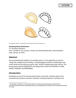 Dumpling Emoji Submission To: Unicode Consortium From: Jennifer 8