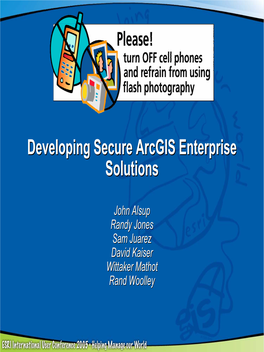 Developing Secure Arcgis Enterprise Solutions