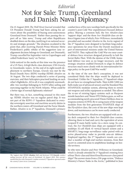 Trump, Greenland and Danish Naval Diplomacy