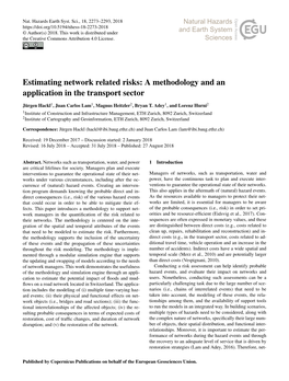 Estimating Network Related Risks: a Methodology and an Application in the Transport Sector