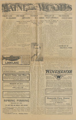 Maine Woods : Vol 35. No. 39 April 24, 1913 (Local Edition)