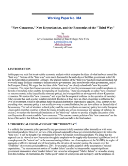 New Consensus, New Keynesianism, and the Economics of the 'Third