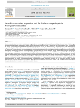 Crustal Fragmentation, Magmatism, and the Diachronous Opening of the Norwegian-Greenland Sea ⁎ Gernigon L.A, , Franke D.B, Geoffroy Cl