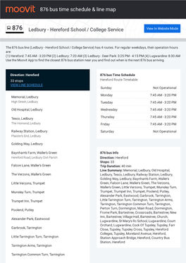 876 Bus Time Schedule & Line Route