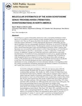 NIH Public Access Author Manuscript J Parasitol