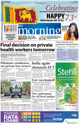 Final Decision on Private Health Workers Tomorrow