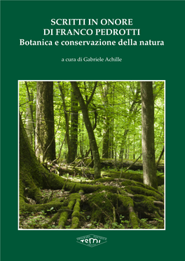 SCRITTI in ONORE DI FRANCO PEDROTTI Botanica E Conservazione Della Natura