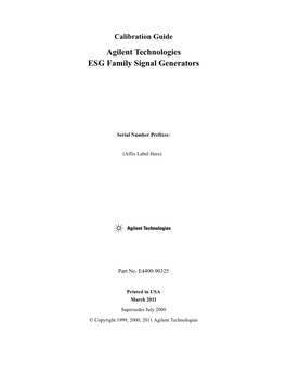 Agilent Technologies ESG Family Signal Generators