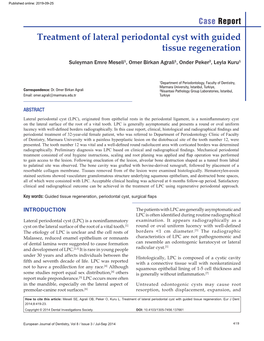 Treatment of Lateral Periodontal Cyst with Guided Tissue Regeneration