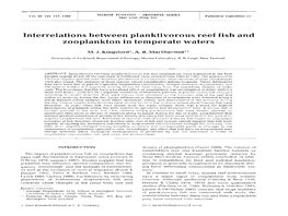 Interrelations Between Planktivorous Reef Fish and Zooplankton in Temperate Waters
