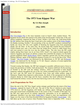 The 1973 Yom Kippur War