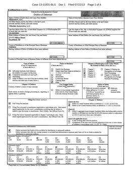 Case 13-11831-BLS Doc 1 Filed 07/22/13 Page 1 of 4