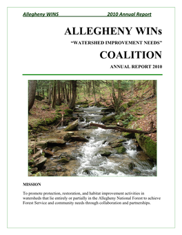 Allegheny Wins Coalition 2010 Annual Report