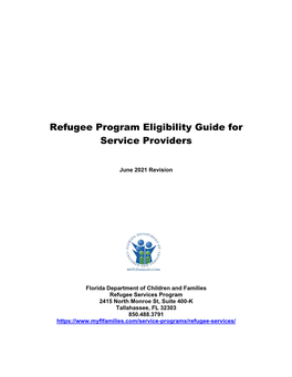 Refugee Program Eligibility Guide for Service Providers