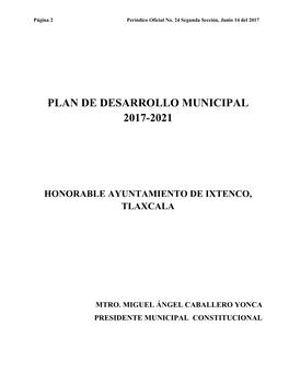 Plan De Desarrollo Municipal 2017-2021