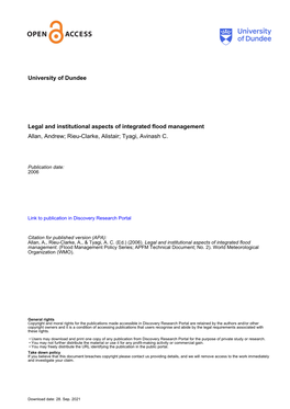 Legal and Institutional Aspects of Integrated Flood Management.Pdf