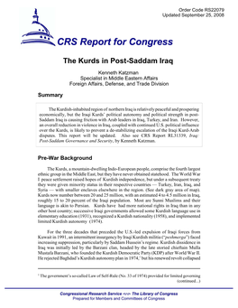 The Kurds in Post-Saddam Iraq