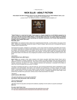 Nick Ellis - Adult Fiction