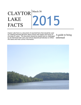 Claytor Fact Sheet 2015