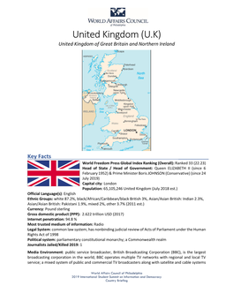 United Kingdom (U.K) United Kingdom of Great Britain and Northern Ireland