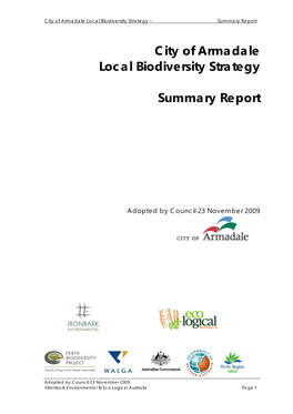 City of Armadale Local Biodiversity Strategy Summary Report