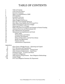 Table of Contents