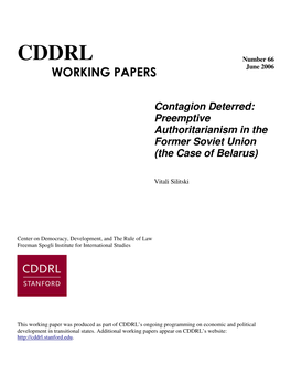 CDDRL Number 66 WORKING PAPERS June 2006
