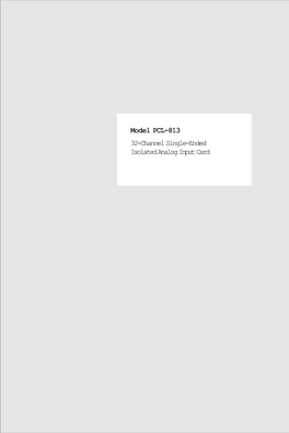 Model PCL-813 32-Channel Single-Ended Isolated Analog Input