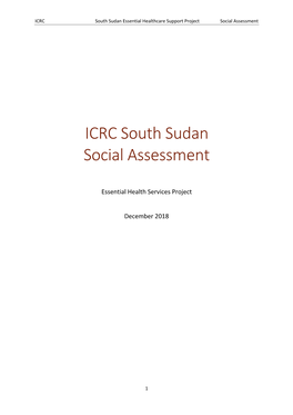 ICRC South Sudan Social Assessment