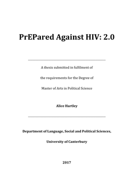 Prepared Against HIV: 2.0