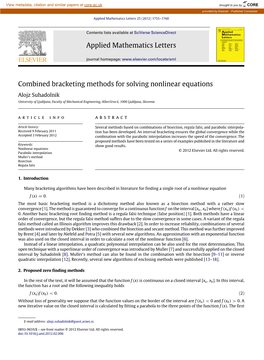 Combined Bracketing Methods for Solving Nonlinear Equations