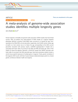 A Meta-Analysis of Genome-Wide Association Studies Identifies