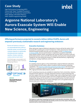 Argonne National Laboratory's Aurora Exascale System Will Enable New