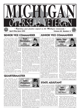 Senior Vice Commander Junior Vice Commander State