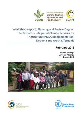 PICSA) Implementation, Dodoma and Arusha, Tanzania