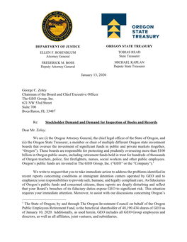 Treasurer Read/Attorney General Rosenblum Letter To