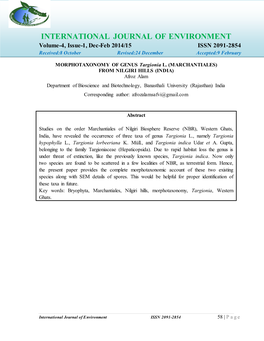 INTERNATIONAL JOURNAL of ENVIRONMENT Volume-4, Issue-1, Dec-Feb 2014/15 ISSN 2091-2854 Received:8 October Revised:24 December Accepted:9 February