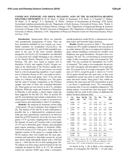 Cosmic-Ray Exposure and Shock Degassing Ages of the Quasicrystal-Bearing Khatyrka Meteorite M