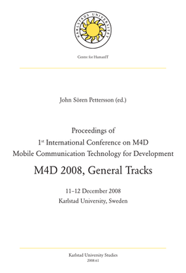 Introductory Pages M4D General Volume 2009-01-05