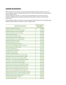 Equipos De Préstamo