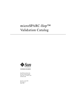 Microsparc-Iiep™ Validation Catalog