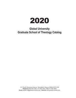 Global University Graduate School of Theology Catalog