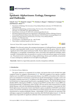 Epidemic Alphaviruses: Ecology, Emergence and Outbreaks