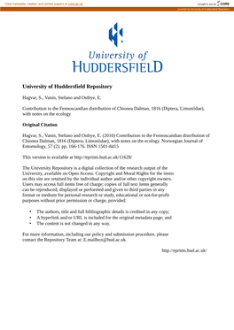 University of Huddersfield Repository