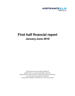 First Half Financial Report January-June 2019